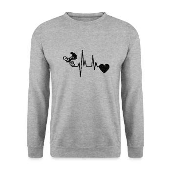 Bike Cycling Mountainbike Bike Tour - Unisex Sweatshirt - salt & pepper - Front - Alina (178cm) & Michal (187cm)