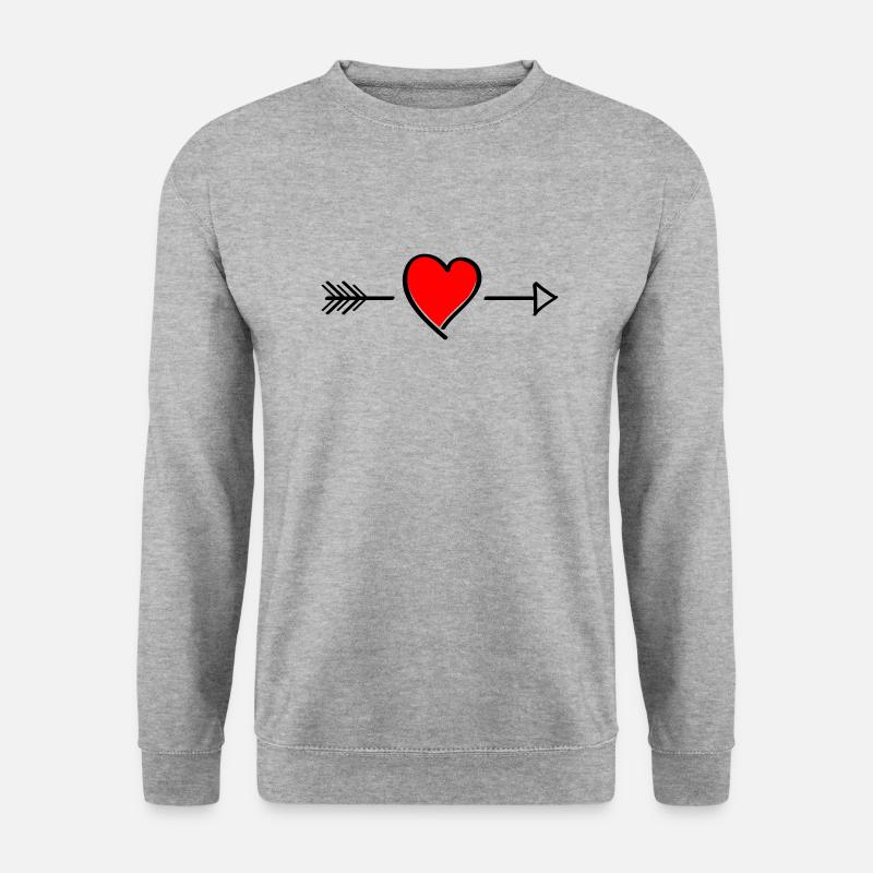 heart - Unisex Pullover - Weißgrau meliert