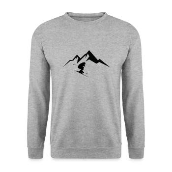 Skiing skiing ski motif for skiers - Unisex Sweatshirt - salt & pepper - Front - Alina (178cm) & Michal (187cm)