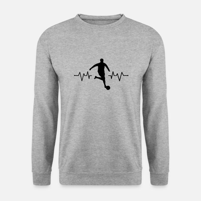 Fußball Soccer - Unisex Pullover - Weißgrau meliert