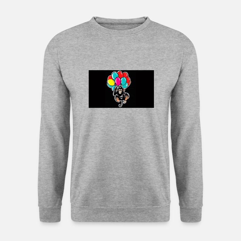 Design Monkey1 - Unisex Pullover - Weißgrau meliert