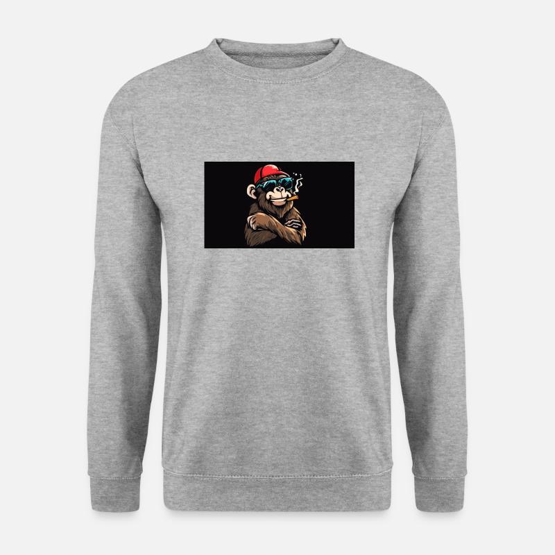 MonkeyCooles Design1 - Unisex Pullover - Weißgrau meliert