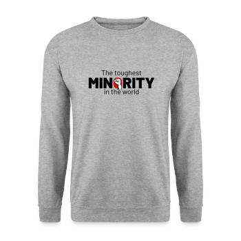 the toughest minority fist - Unisex Pullover - Weißgrau meliert - Vorne - Alina (178cm) & Michal (187cm)
