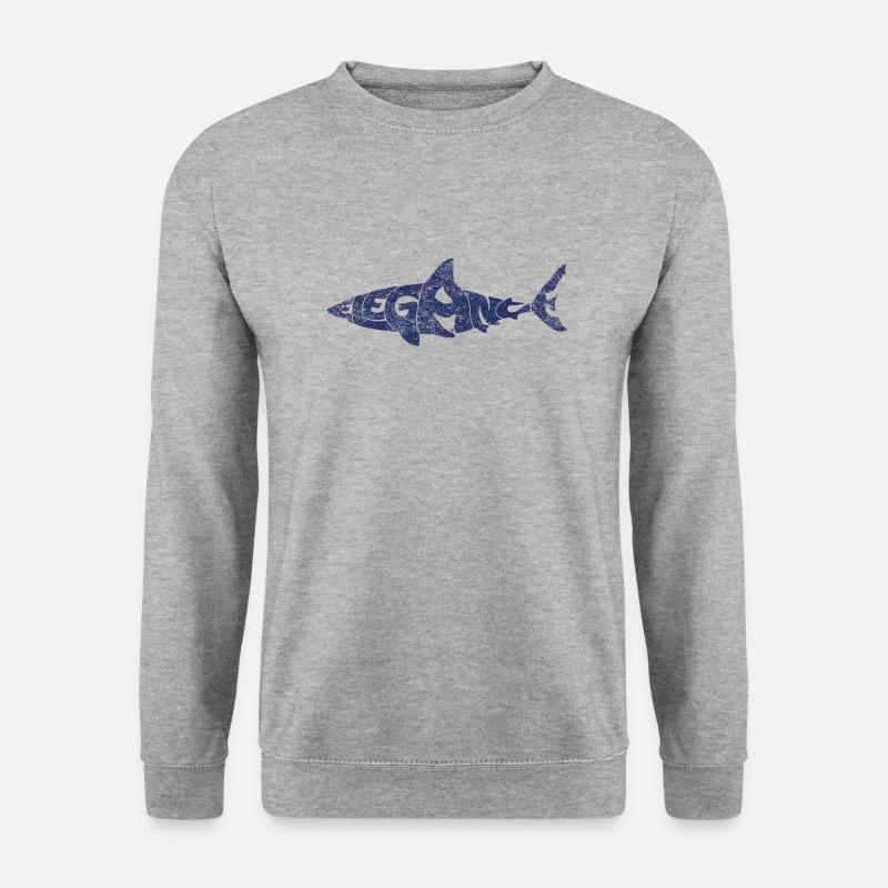 Eleganter Hai - Unisex Pullover - Weißgrau meliert