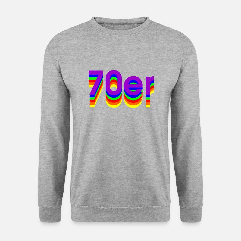 70er - Unisex Pullover - Weißgrau meliert