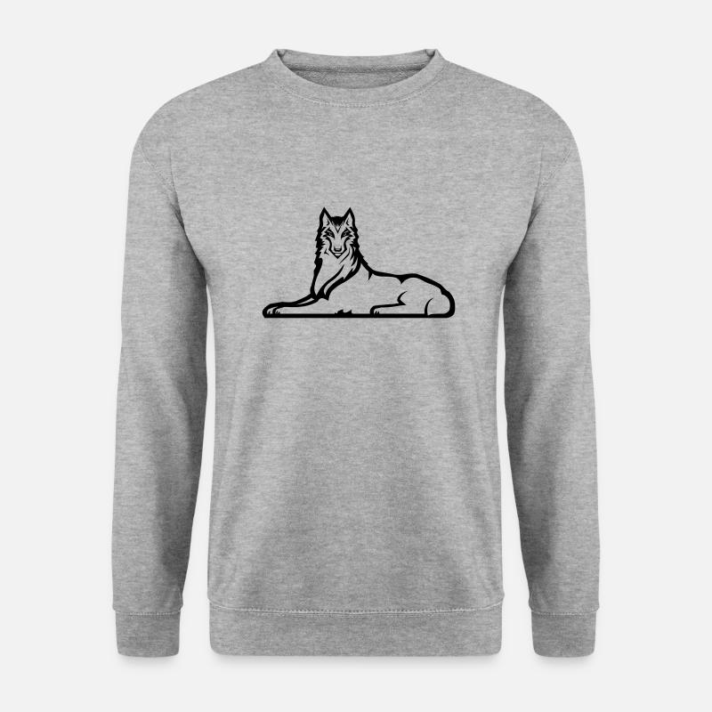 Lone Chechen Wolf - One Black Color - Unisex Sweatshirt - salt & pepper