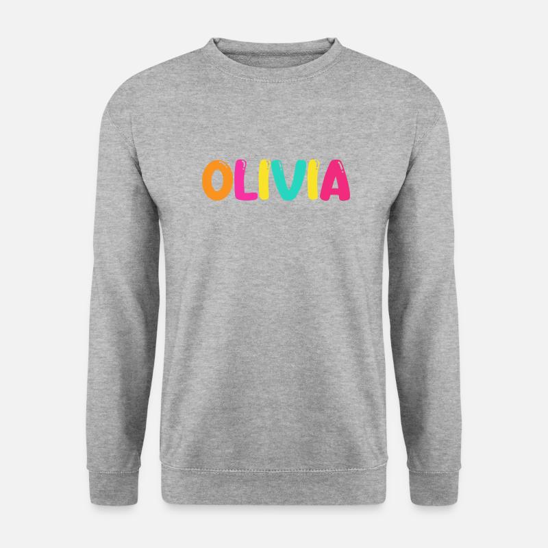 Name - Olivia - Unisex Pullover - Weißgrau meliert