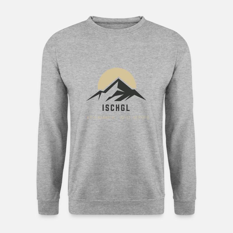 Minimalistisches Ischgl-Logo - Unisex Pullover - Weißgrau meliert