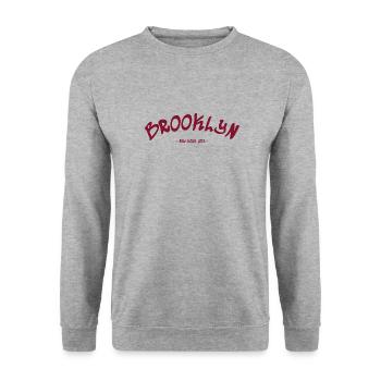 Brooklyn - New York City - USA - America - Unisex Sweatshirt - salt & pepper - Front - Alina (178cm) & Michal (187cm)