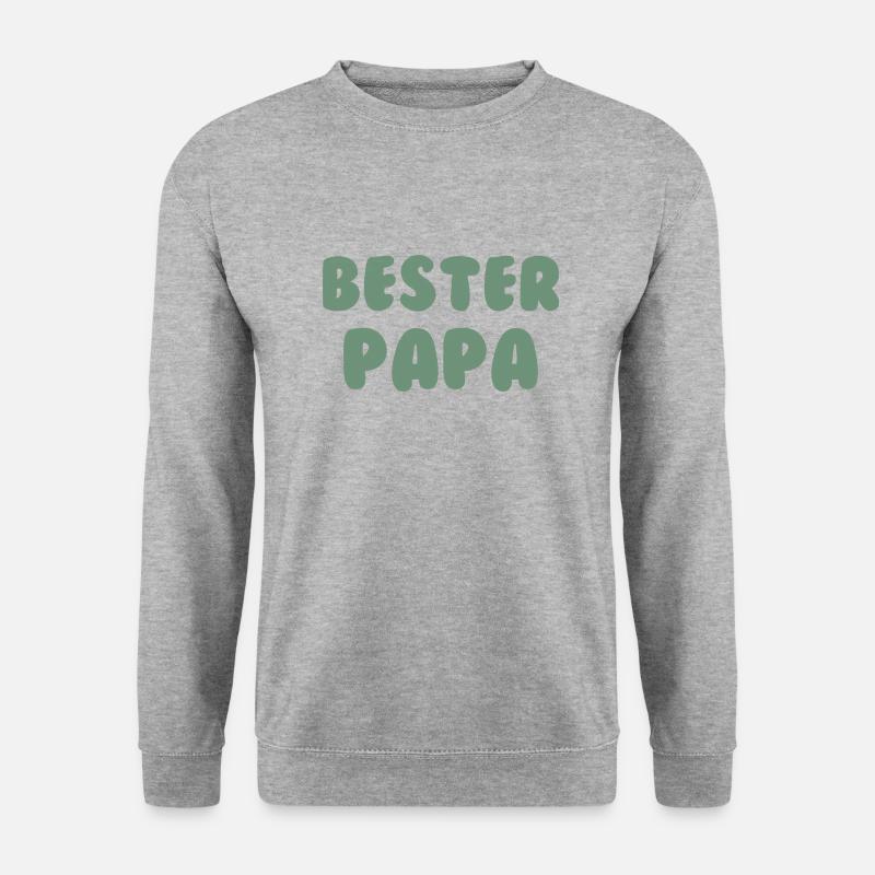 Bester Papa Grün - Unisex Pullover - Weißgrau meliert