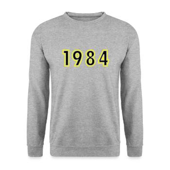 1984 Year Birthday - Unisex Sweatshirt - salt & pepper - Front - Alina (178cm) & Michal (187cm)