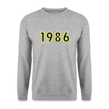 1986 Jahr Geburtstag - Unisex Pullover - Weißgrau meliert - Vorne - Alina (178cm) & Michal (187cm)