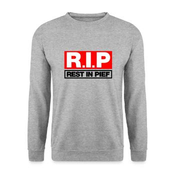 REPOS À PIEF (R.I.P.) - Sweat-shirt Unisexe - gris chiné - Devant - Alina (178cm) & Michal (187cm)