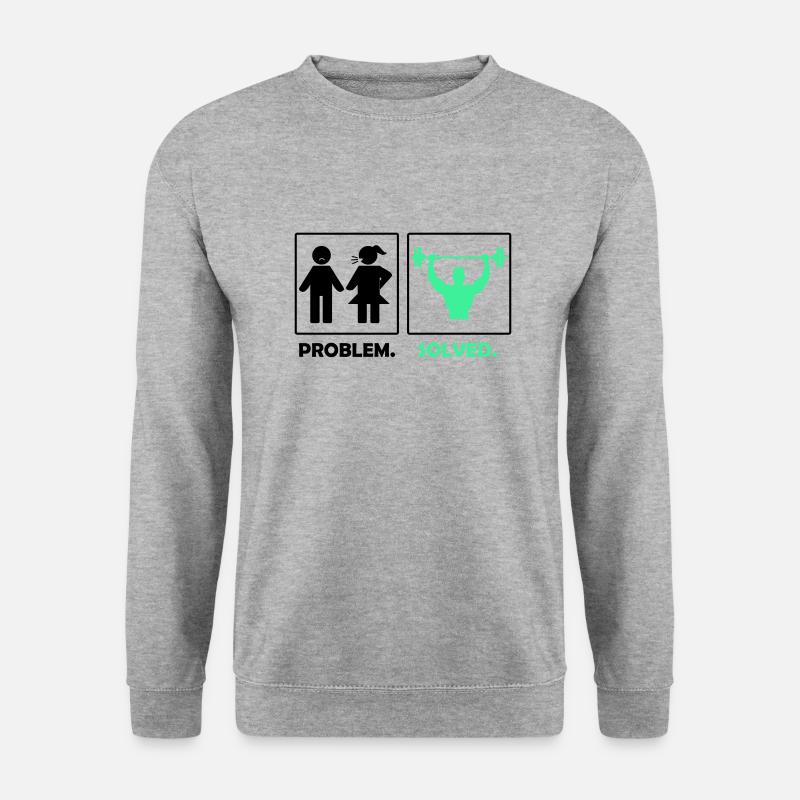 problem solved fitness - Unisex Pullover - Weißgrau meliert