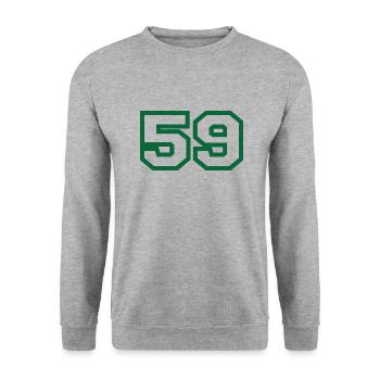 Number 59 green sport - Unisex Sweatshirt - salt & pepper - Front - Alina (178cm) & Michal (187cm)