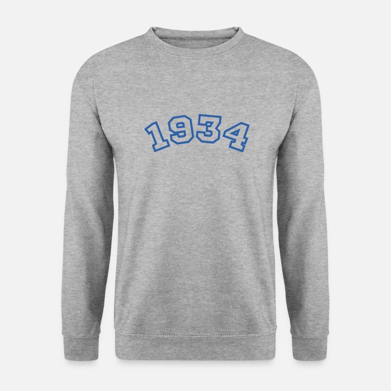 1934 Sport Blau - Unisex Pullover - Weißgrau meliert