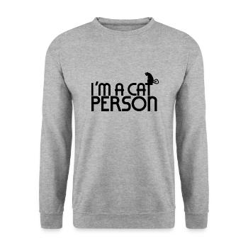 I'm a cat person - Unisex Sweatshirt - salt & pepper - Front - Alina (178cm) & Michal (187cm)