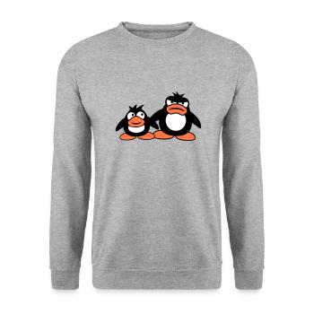 Penguin Two Friends 2 Team Big Brother Angry - Unisex Sweatshirt - salt & pepper - Front - Alina (178cm) & Michal (187cm)