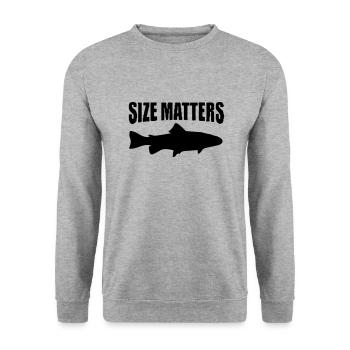size matters - Unisex Sweatshirt - salt & pepper - Front - Alina (178cm) & Michal (187cm)