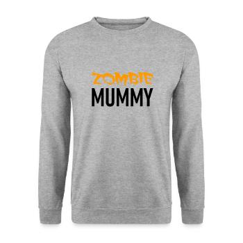 Zombie Mummy - Halloween - Kürbis - Hexe - Horror - Unisex Pullover - Weißgrau meliert - Vorne - Alina (178cm) & Michal (187cm)