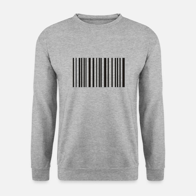 barcode - Unisex Pullover - Weißgrau meliert