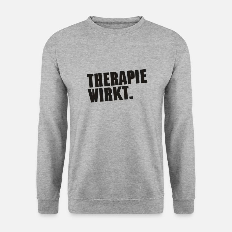 Therapie / Physiotherapie wirkt. - Unisex Pullover - Weißgrau meliert