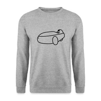 Velomobil Strada - Unisex Pullover - Weißgrau meliert - Vorne - Alina (178cm) & Michal (187cm)