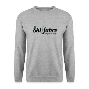 Ski fahre de ganze Dag - Unisex Pullover - Weißgrau meliert - Vorne - Alina (178cm) & Michal (187cm)