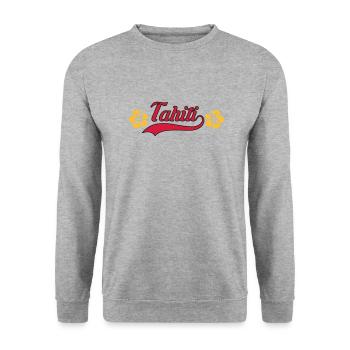 Tahiti hibiscus - Sweat-shirt Unisexe - gris chiné - Devant - Alina (178cm) & Michal (187cm)