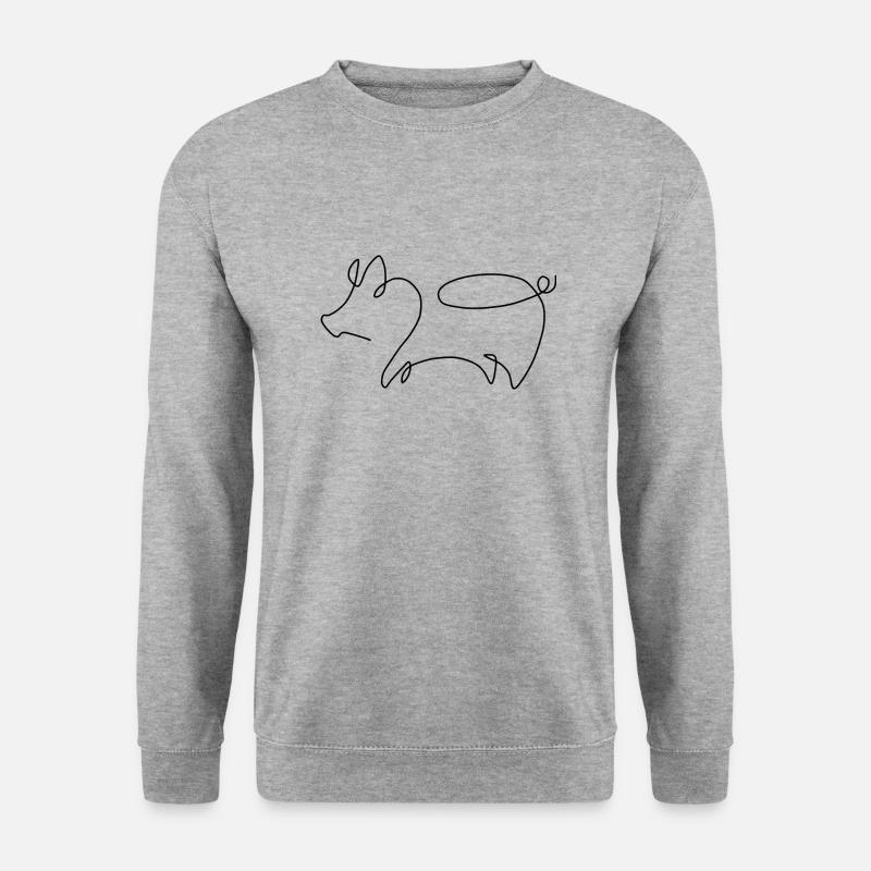 Schwein - Unisex Pullover - Weißgrau meliert