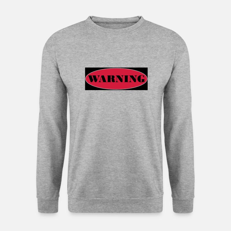 Warning - Unisex Pullover - Weißgrau meliert