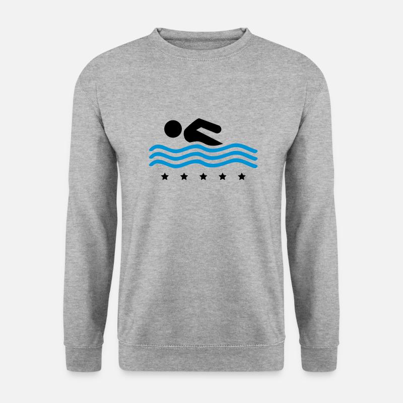 swimming_wo2 - Unisex Pullover - Weißgrau meliert