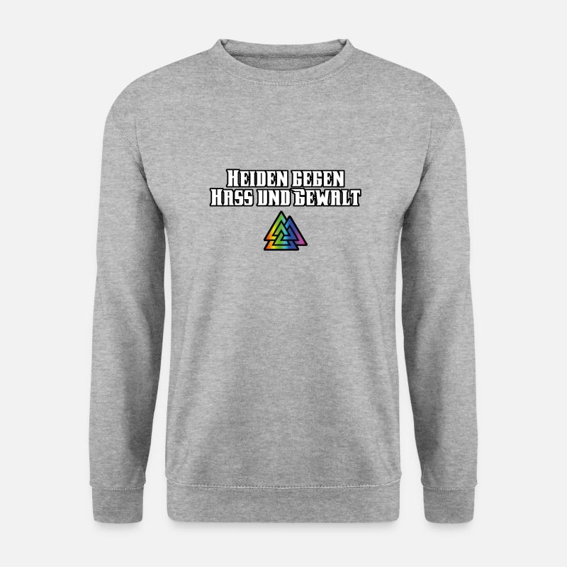 Heiden gegen Hass - Unisex Pullover - Weißgrau meliert