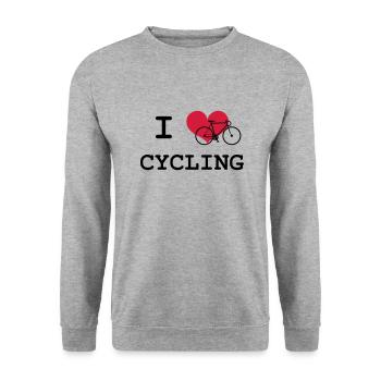 I Love Cycling - Unisex Sweatshirt - salt & pepper - Front - Alina (178cm) & Michal (187cm)