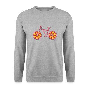 fahrrad - Unisex Pullover - Weißgrau meliert - Vorne - Alina (178cm) & Michal (187cm)