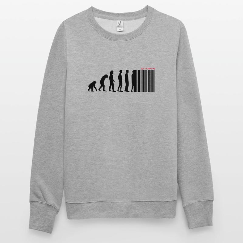 DARWIN - EVOLUTION SOCIETE - CODE BARRE Sweat-shirt Unisexe