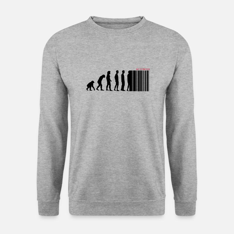 DARWIN - EVOLUTION SOCIETE - CODE BARRE - Sweat-shirt Unisexe - gris chiné