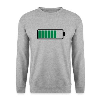 battery_02 - Unisex Pullover - Weißgrau meliert - Vorne - Alina (178cm) & Michal (187cm)