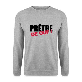 Priest Priester Prêtre Religion Cross Croix God - Unisex Sweatshirt - salt & pepper - Front - Alina (178cm) & Michal (187cm)