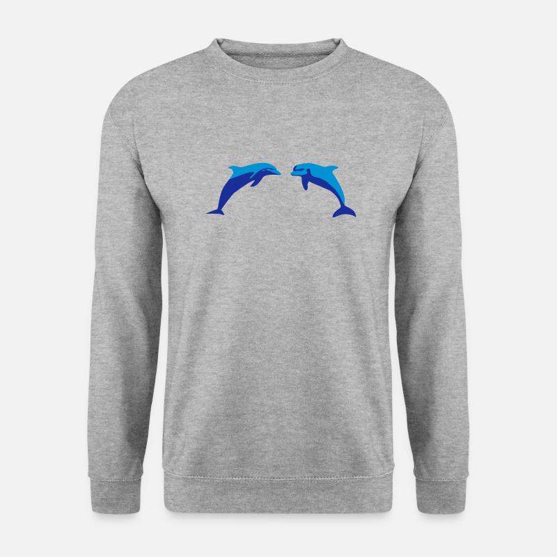 Delfne, Delfin - Unisex Pullover - Weißgrau meliert