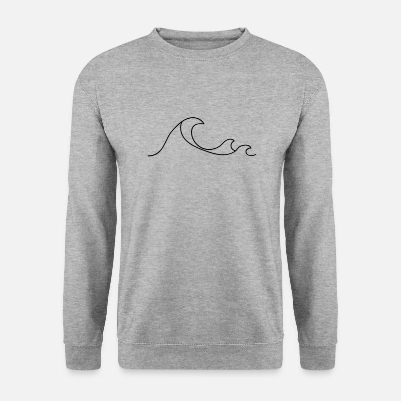 Wellen - Unisex Pullover - Weißgrau meliert