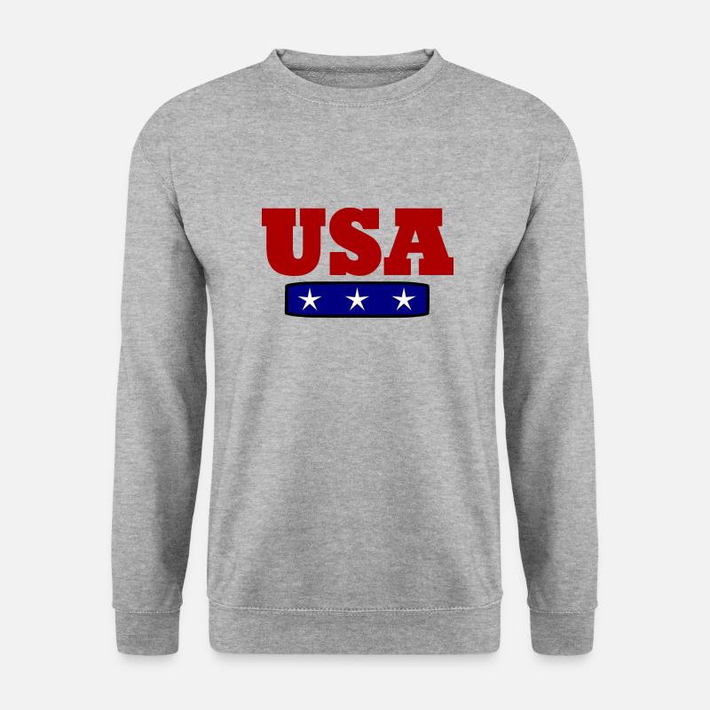 Usa - Unisex Pullover - Weißgrau meliert