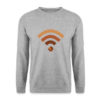 wifi hazelnut - Unisex Sweatshirt - salt & pepper - Front - Alina (178cm) & Michal (187cm)