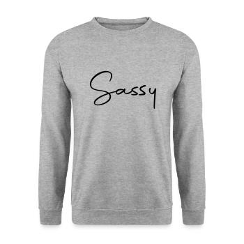 frech - Unisex Pullover - Weißgrau meliert - Vorne - Alina (178cm) & Michal (187cm)