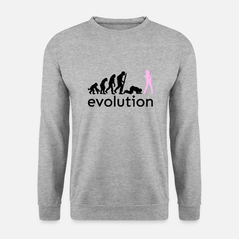evolution - Unisex Pullover - Weißgrau meliert