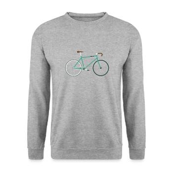 Un vélo de course rapide en vert, rétro, vintage - Sweat-shirt Unisexe - gris chiné - Devant - Alina (178cm) & Michal (187cm)