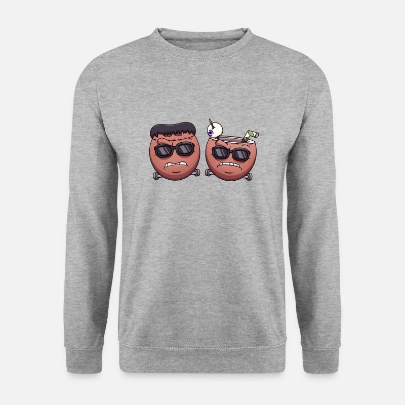 Cool Coconut Frankenstein Monster Faces - Sweat-shirt Unisexe - gris chiné