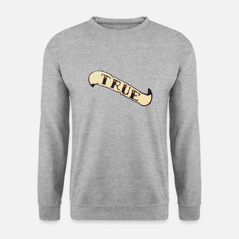 echtes Banner old school - Unisex Pullover - Weißgrau meliert