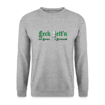 leck fett´n steiermark - Unisex Pullover - Weißgrau meliert - Vorne - Alina (178cm) & Michal (187cm)