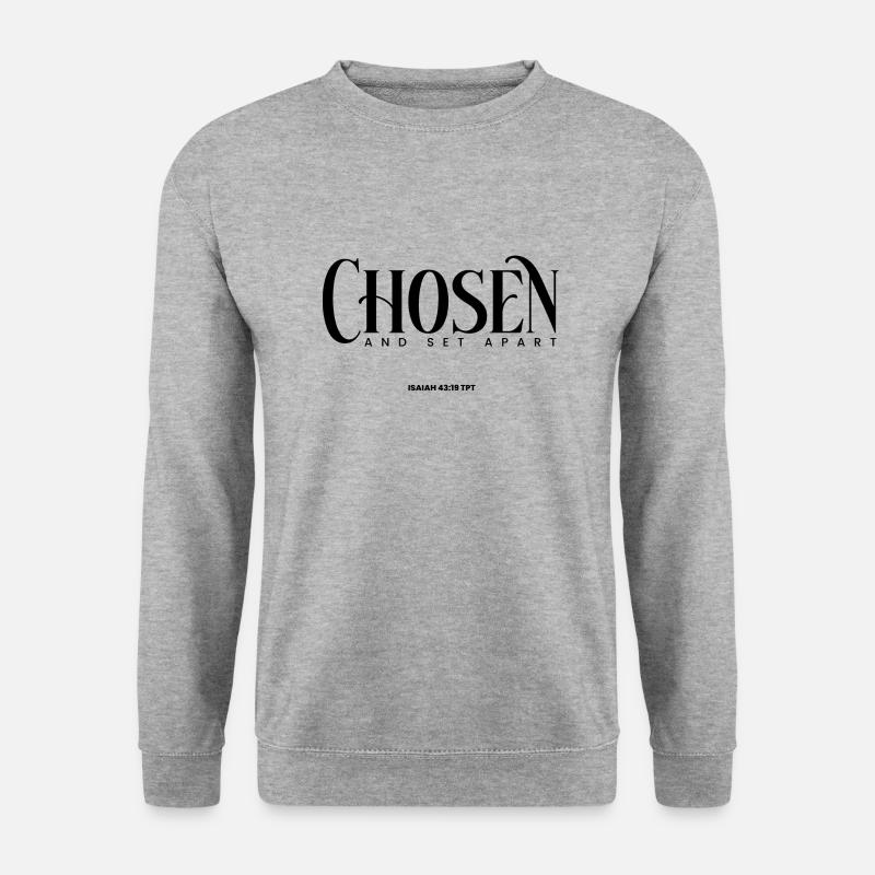 Auserwählt und ausgesondert ( Jesaja 43:19 ) - Unisex Pullover - Weißgrau meliert